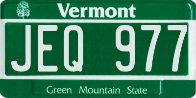 VT license plate JEQ977