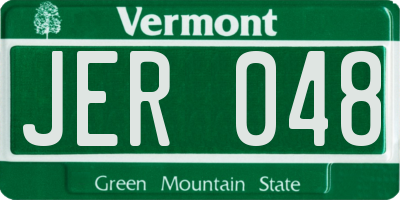 VT license plate JER048