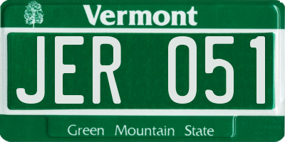 VT license plate JER051