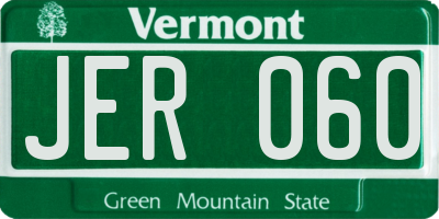 VT license plate JER060