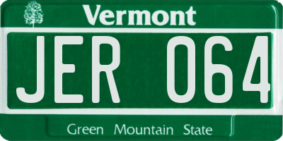 VT license plate JER064