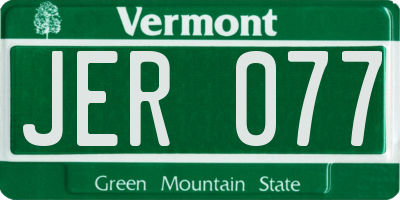 VT license plate JER077