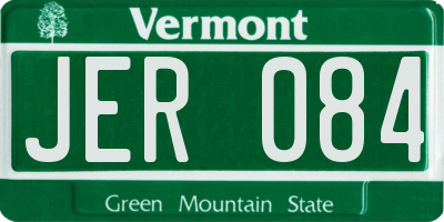 VT license plate JER084