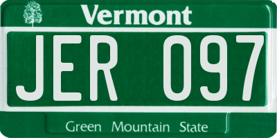 VT license plate JER097