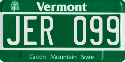 VT license plate JER099