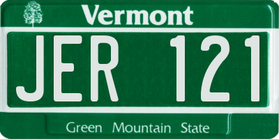 VT license plate JER121