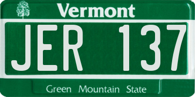VT license plate JER137