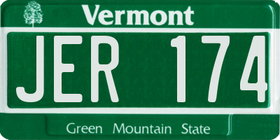 VT license plate JER174