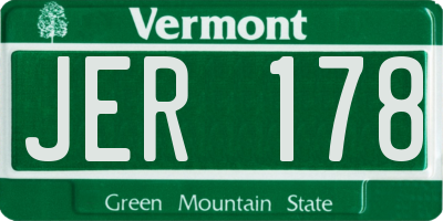 VT license plate JER178