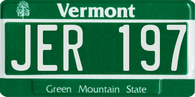 VT license plate JER197