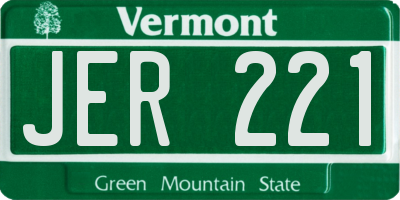 VT license plate JER221