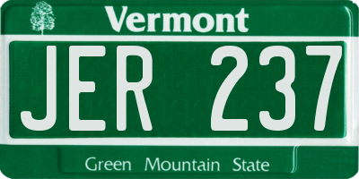 VT license plate JER237