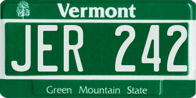 VT license plate JER242