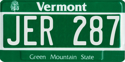 VT license plate JER287