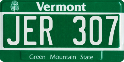VT license plate JER307