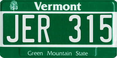 VT license plate JER315