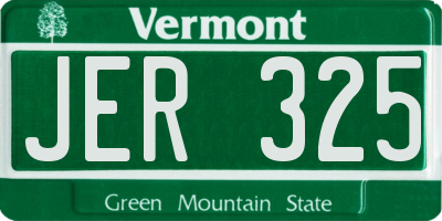 VT license plate JER325