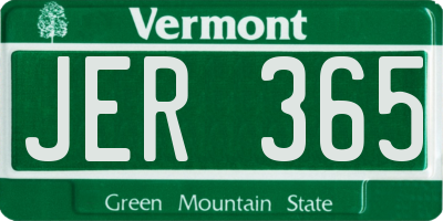 VT license plate JER365