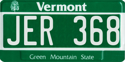 VT license plate JER368