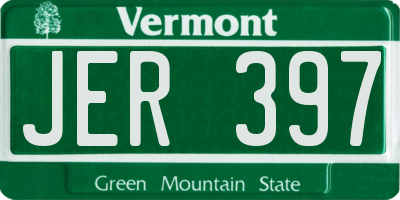 VT license plate JER397