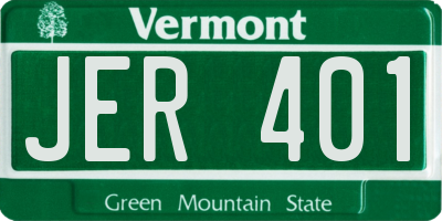 VT license plate JER401