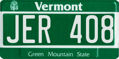 VT license plate JER408