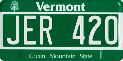 VT license plate JER420