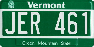 VT license plate JER461