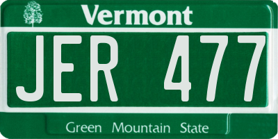 VT license plate JER477