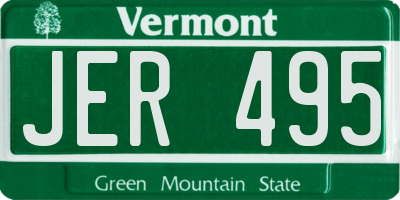 VT license plate JER495