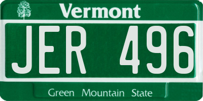 VT license plate JER496