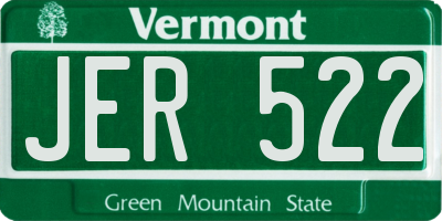 VT license plate JER522