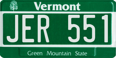 VT license plate JER551