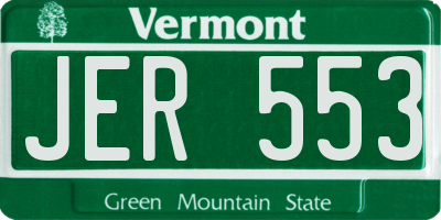 VT license plate JER553