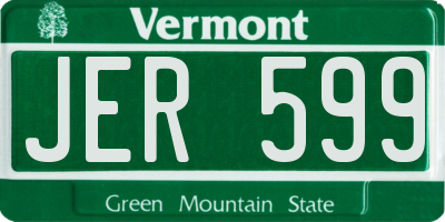 VT license plate JER599