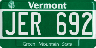 VT license plate JER692
