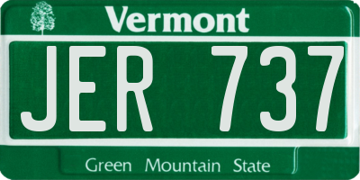 VT license plate JER737