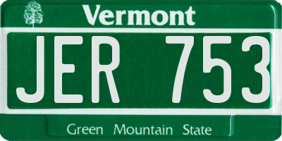 VT license plate JER753