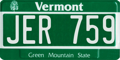 VT license plate JER759