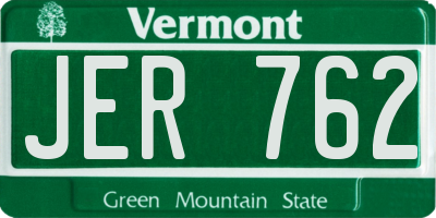 VT license plate JER762