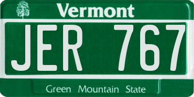 VT license plate JER767