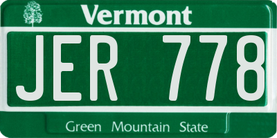 VT license plate JER778