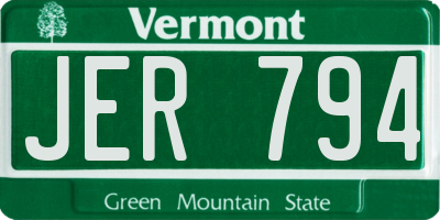 VT license plate JER794