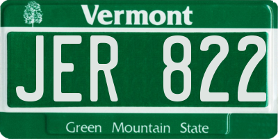 VT license plate JER822