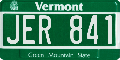 VT license plate JER841