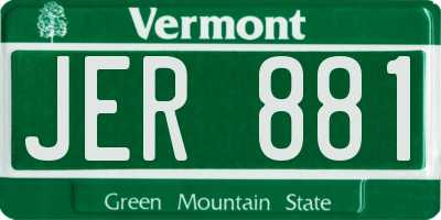 VT license plate JER881