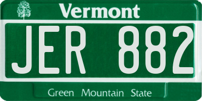 VT license plate JER882
