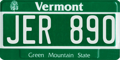 VT license plate JER890