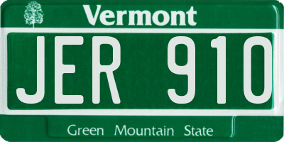 VT license plate JER910