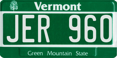 VT license plate JER960